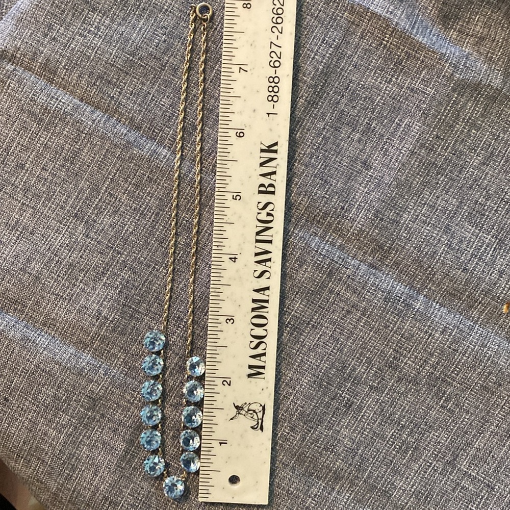 Vintage Sterling Silver Blue Stone Necklace - Picture 14 of 15